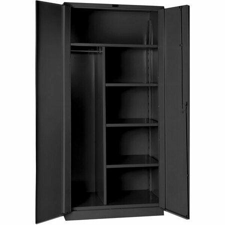 HALLOWELL DuraTough 24'' x 36'' x 78'' Gray Heavy-Duty 4-Shelf Combination Cabinet HW6CC6478-4CL 434H6C64784C